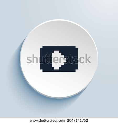 play btn fill pixel art icon design. Button style circle shape isolated on white background. Vector illustration
