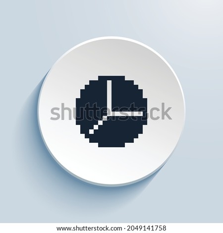 pie chart fill pixel art icon design. Button style circle shape isolated on white background. Vector illustration