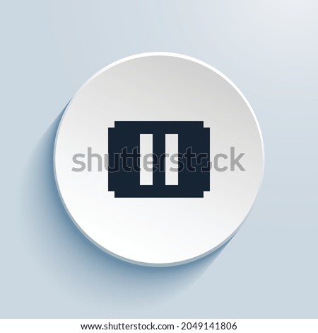 pause btn fill pixel art icon design. Button style circle shape isolated on white background. Vector illustration