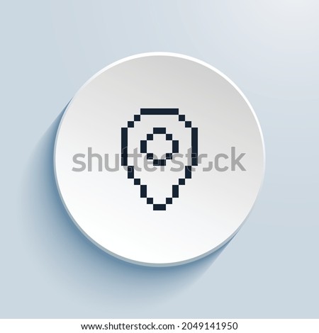 geo alt pixel art icon design. Button style circle shape isolated on white background. Vector illustration