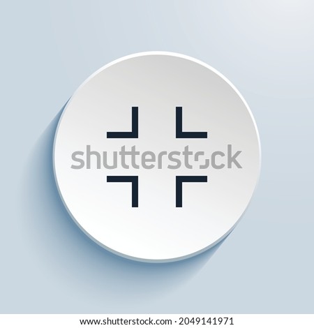 fullscreen exit pixel art icon design. Button style circle shape isolated on white background. Vector illustration
