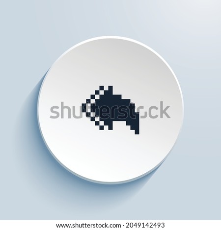 reply all fill pixel art icon design. Button style circle shape isolated on white background. Vector illustration