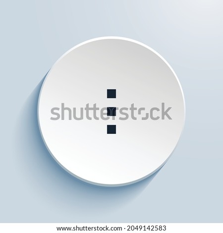 three dots vertical pixel art icon design. Button style circle shape isolated on white background. Vector illustration
