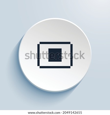 stop btn pixel art icon design. Button style circle shape isolated on white background. Vector illustration