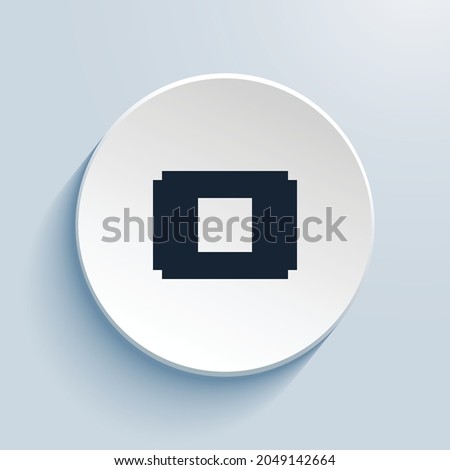 stop btn fill pixel art icon design. Button style circle shape isolated on white background. Vector illustration