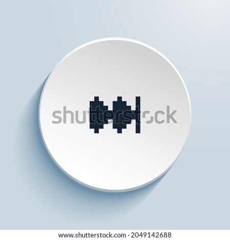 skip forward fill pixel art icon design. Button style circle shape isolated on white background. Vector illustration