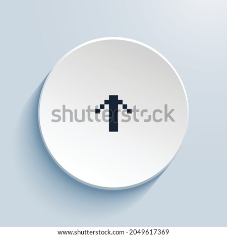 arrow up short pixel art icon design. Button style circle shape isolated on white background. Vector illustration