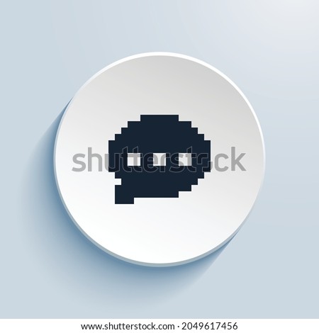 chat dots fill pixel art icon design. Button style circle shape isolated on white background. Vector illustration