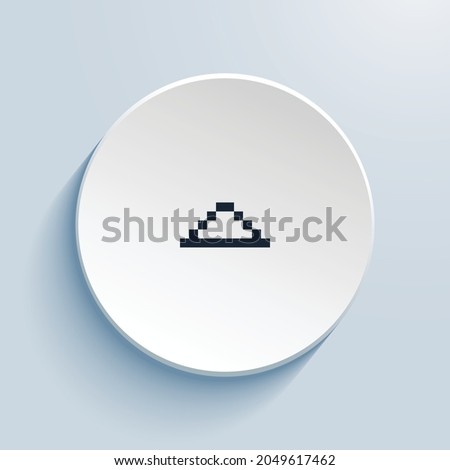 caret up pixel art icon design. Button style circle shape isolated on white background. Vector illustration