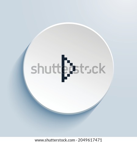 caret right pixel art icon design. Button style circle shape isolated on white background. Vector illustration