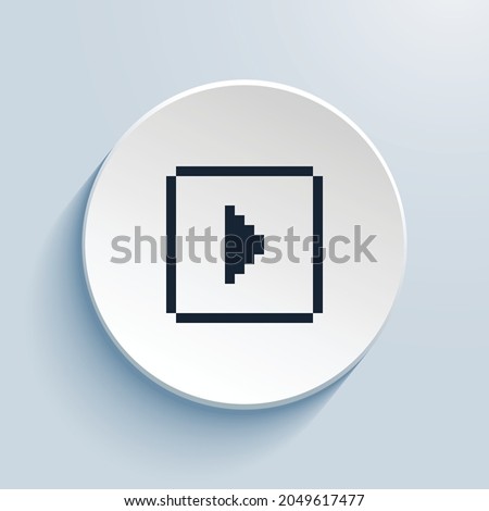 caret right square pixel art icon design. Button style circle shape isolated on white background. Vector illustration