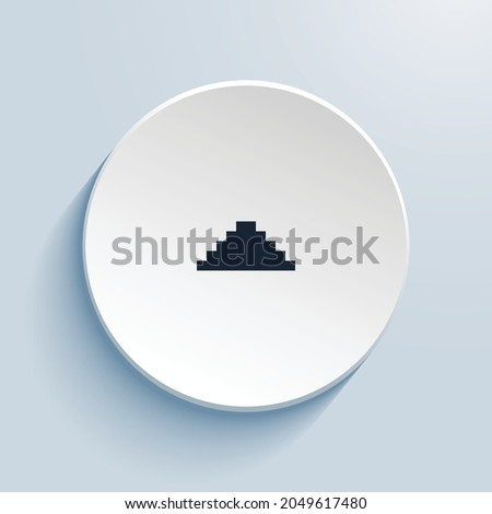caret up fill pixel art icon design. Button style circle shape isolated on white background. Vector illustration