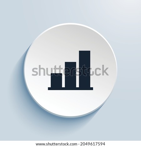 bar chart line fill pixel art icon design. Button style circle shape isolated on white background. Vector illustration