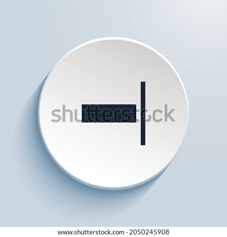 align end pixel art icon design. Button style circle shape isolated on white background. Vector illustration