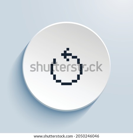arrow counterclockwise pixel art icon design. Button style circle shape isolated on white background. Vector illustration
