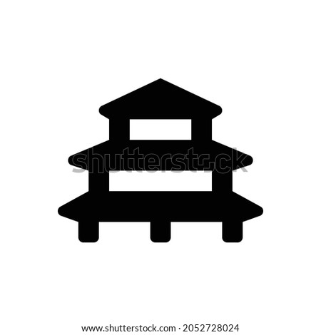 vihara Icon. Flat style design isolated on white background. Vector illustration