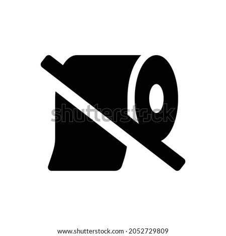 toilet paper slash Icon. Flat style design isolated on white background. Vector illustration