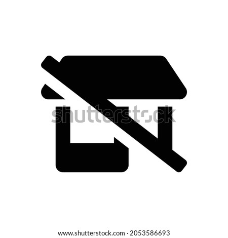store alt slash Icon. Flat style design isolated on white background. Vector illustration