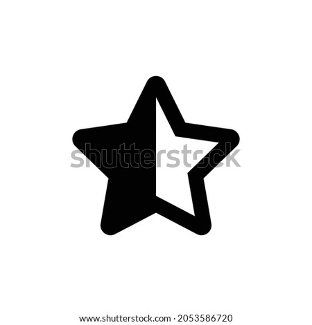 star half alt Icon. Flat style design isolated on white background. Vector illustration