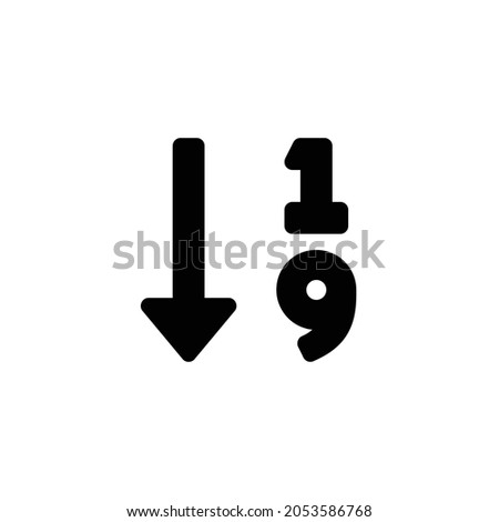 sort numeric down Icon. Flat style design isolated on white background. Vector illustration