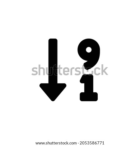sort numeric down alt Icon. Flat style design isolated on white background. Vector illustration