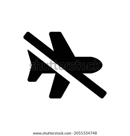 plane slash Icon. Flat style design isolated on white background. Vector illustration