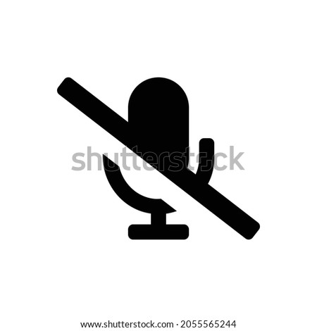microphone slash Icon. Flat style design isolated on white background. Vector illustration