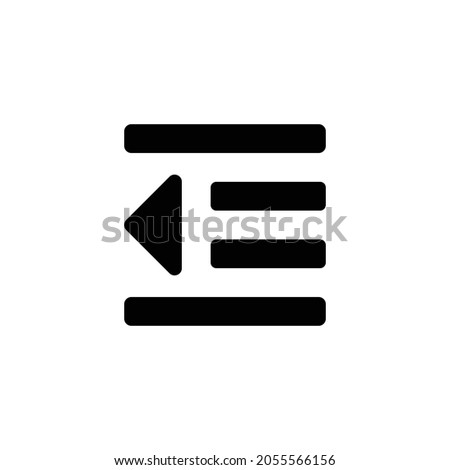 outdent Icon. Flat style design isolated on white background. Vector illustration