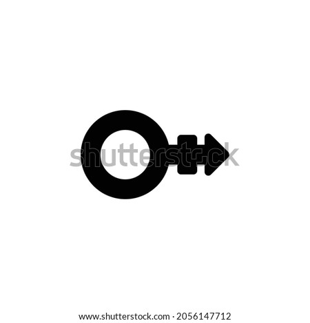 mars stroke h Icon. Flat style design isolated on white background. Vector illustration