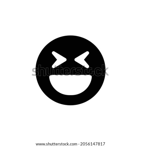 laugh squint Icon. Flat style design isolated on white background. Vector illustration