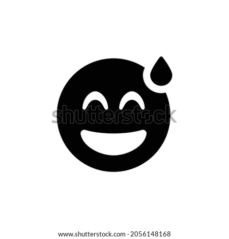 grin beam sweat Icon. Flat style design isolated on white background. Vector illustration