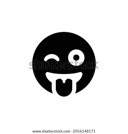 grin tongue wink Icon. Flat style design isolated on white background. Vector illustration
