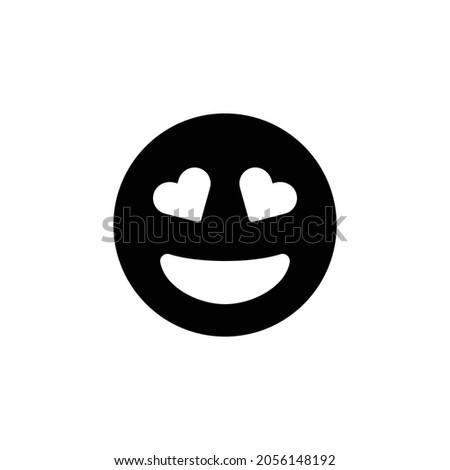 grin hearts Icon. Flat style design isolated on white background. Vector illustration