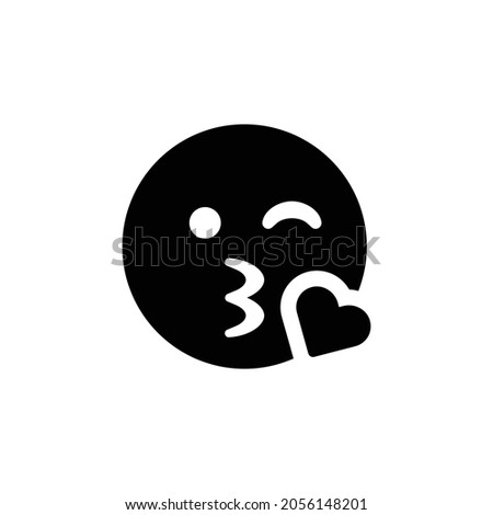 kiss wink heart Icon. Flat style design isolated on white background. Vector illustration