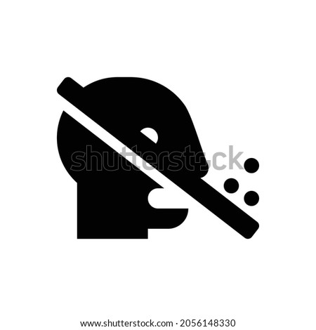 head side cough slash Icon. Flat style design isolated on white background. Vector illustration