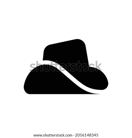 hat cowboy side Icon. Flat style design isolated on white background. Vector illustration
