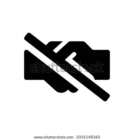 handshake alt slash Icon. Flat style design isolated on white background. Vector illustration