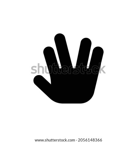 hand spock Icon. Flat style design isolated on white background. Vector illustration