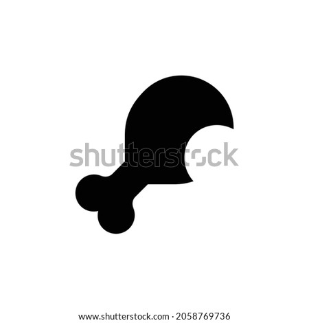 drumstick bite Icon. Flat style design isolated on white background. Vector illustration