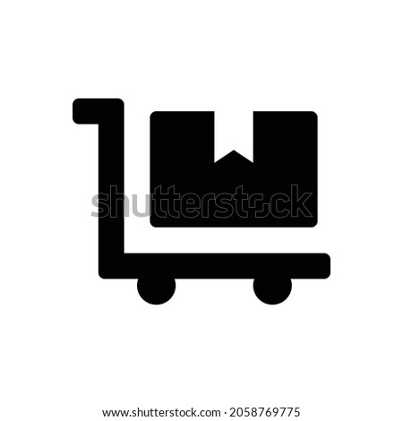 dolly flatbed Icon. Flat style design isolated on white background. Vector illustration