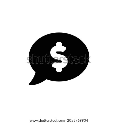 comment dollar Icon. Flat style design isolated on white background. Vector illustration