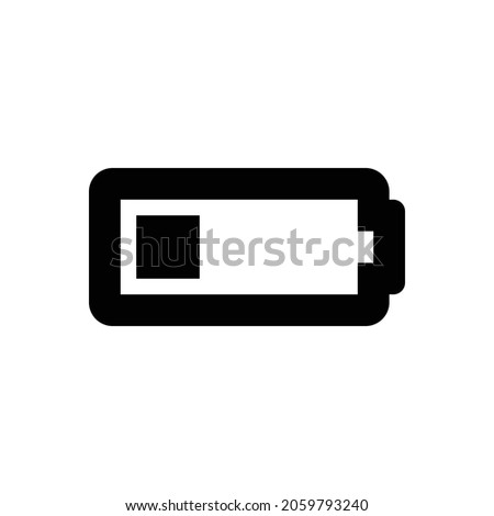 battery quarter Icon. Flat style design isolated on white background. Vector illustration