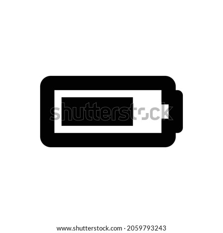 battery three quarters Icon. Flat style design isolated on white background. Vector illustration
