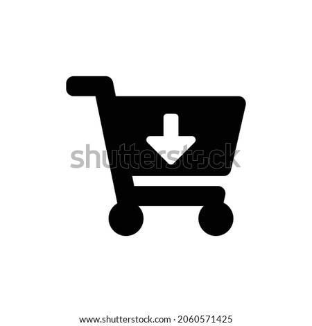 cart arrow down Icon. Flat style design isolated on white background. Vector illustration