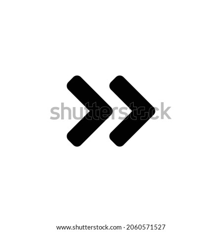angle double right Icon. Flat style design isolated on white background. Vector illustration