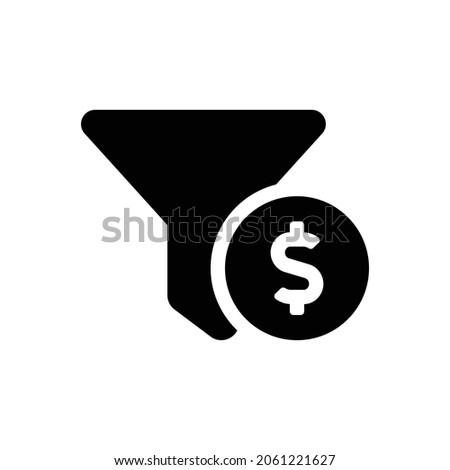 funnel dollar Icon. Flat style design isolated on white background. Vector illustration