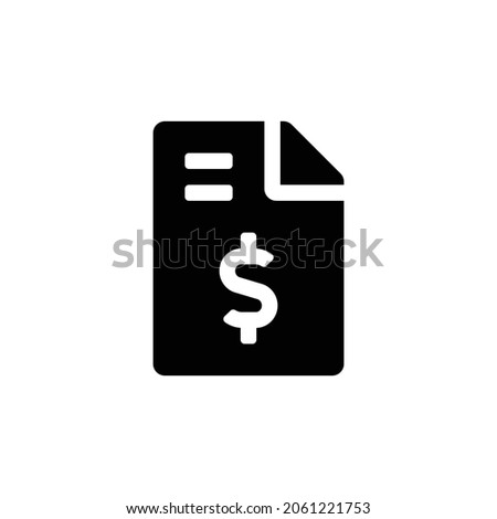 file invoice dollar Icon. Flat style design isolated on white background. Vector illustration