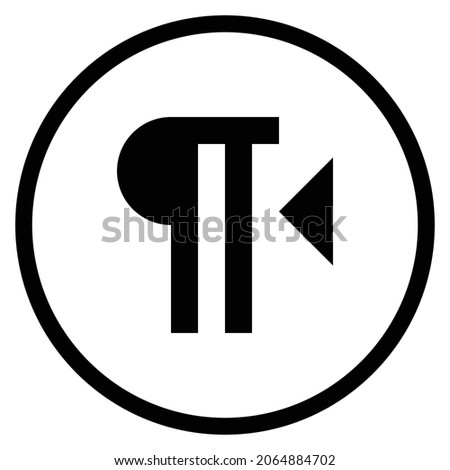 rtl Icon. Flat style Circle Shape isolated on white background. Vector illustration