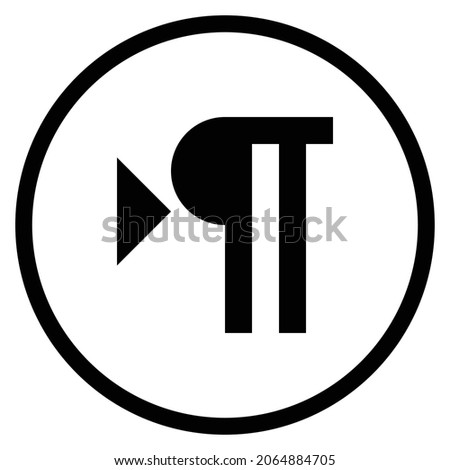 ltr Icon. Flat style Circle Shape isolated on white background. Vector illustration