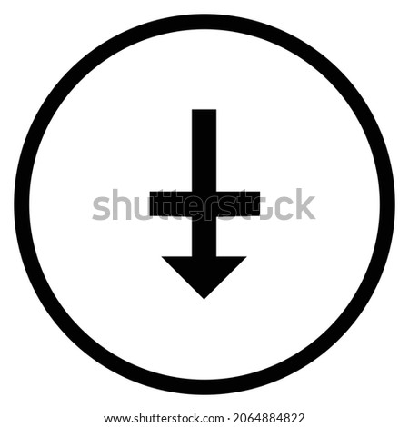 sort amount desc Icon. Flat style Circle Shape isolated on white background. Vector illustration